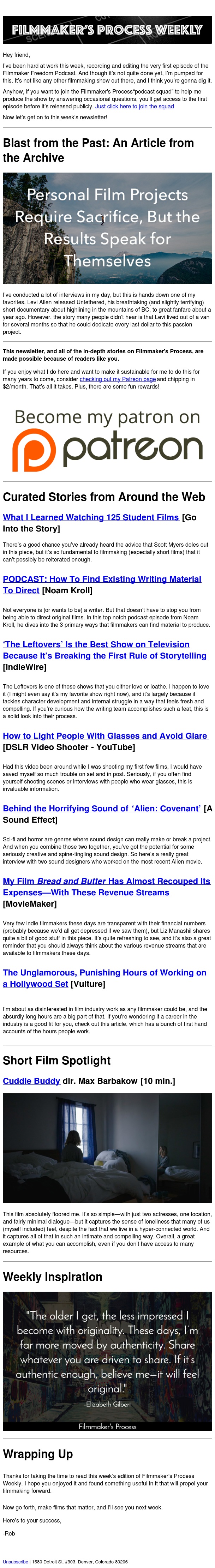 The world’s best filmmaking newsletter | May 28th