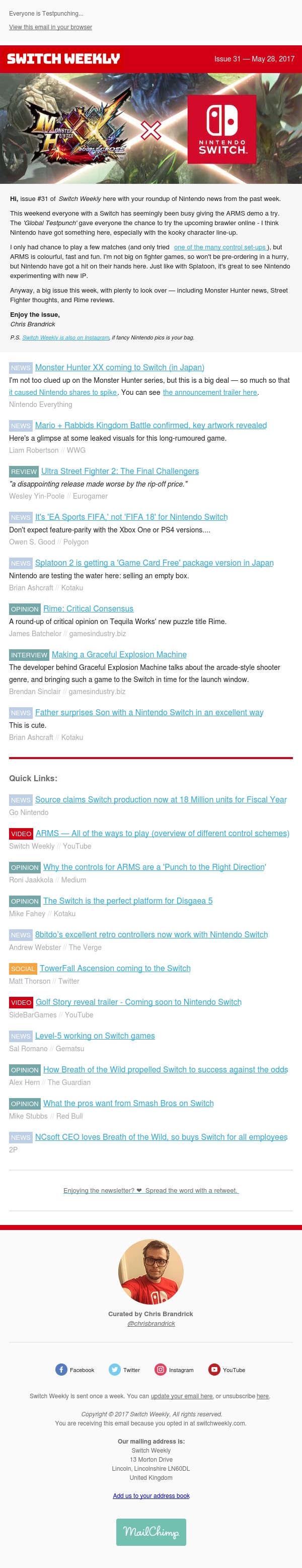 #31: Monster Hunter, Global Testpunch, Street Fighter on Switch