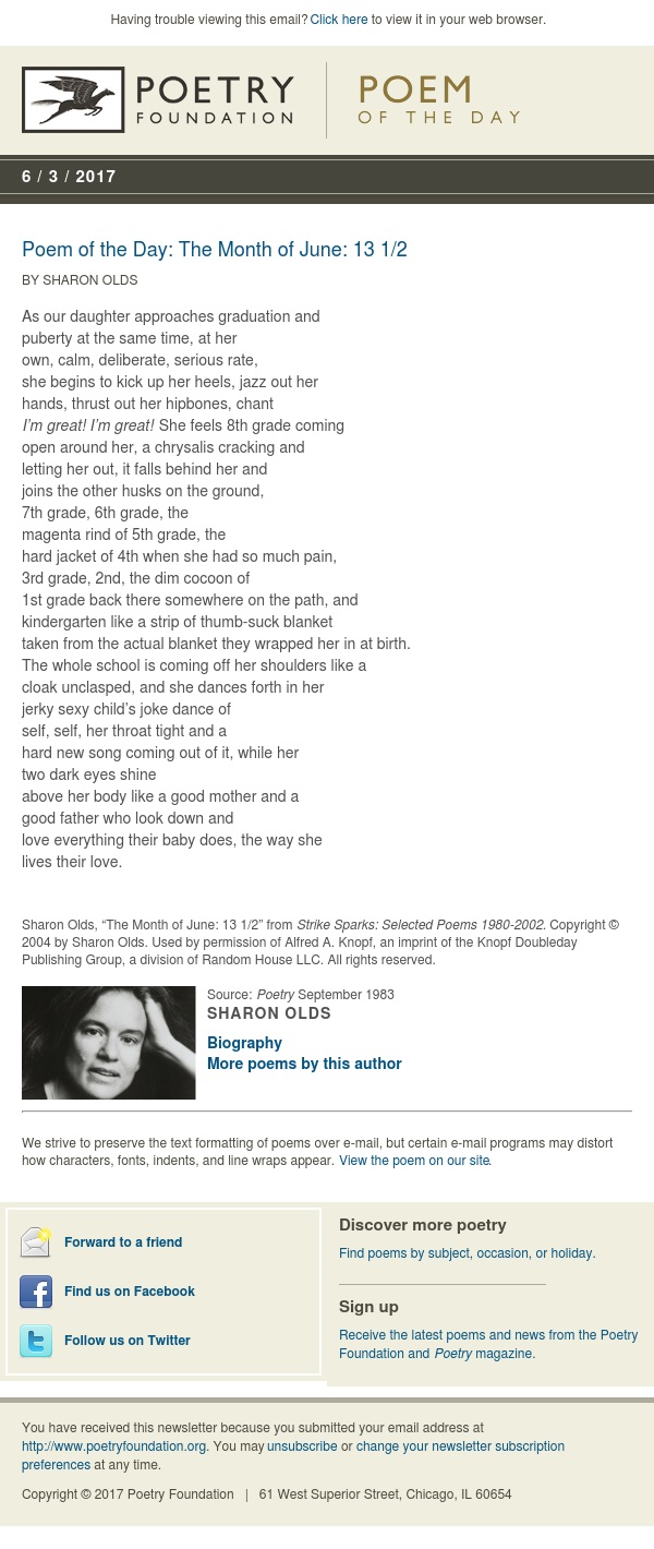 Poem of the Day: The Month of June: 13 1/2