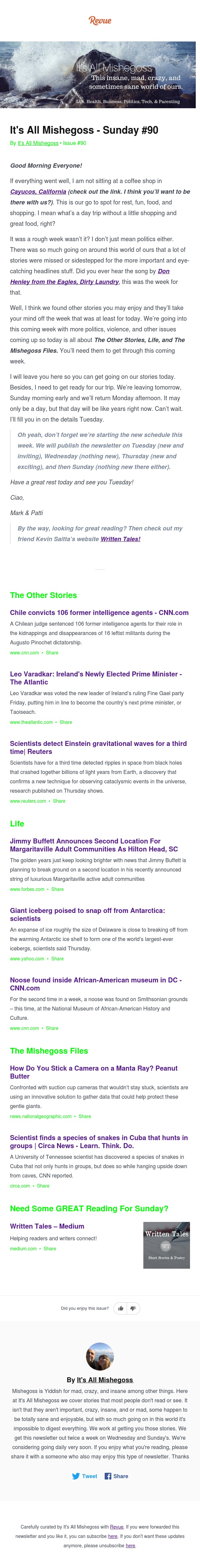 It's All Mishegoss - Sunday #90